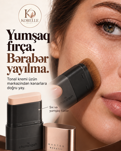 Korelle Fırçalı Stik Tonal Krem — Yumşaq fırça