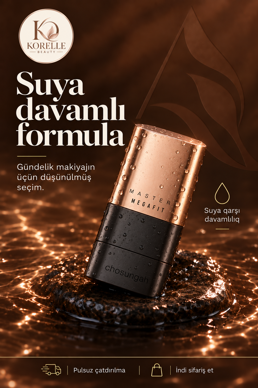 Korelle Fırçalı Stik Tonal Krem — Suya davamlı formula