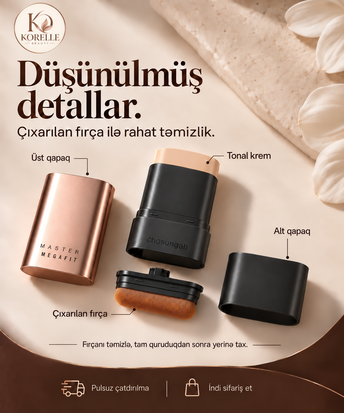 Korelle Fırçalı Stik Tonal Krem — Düşünülmüş detallar