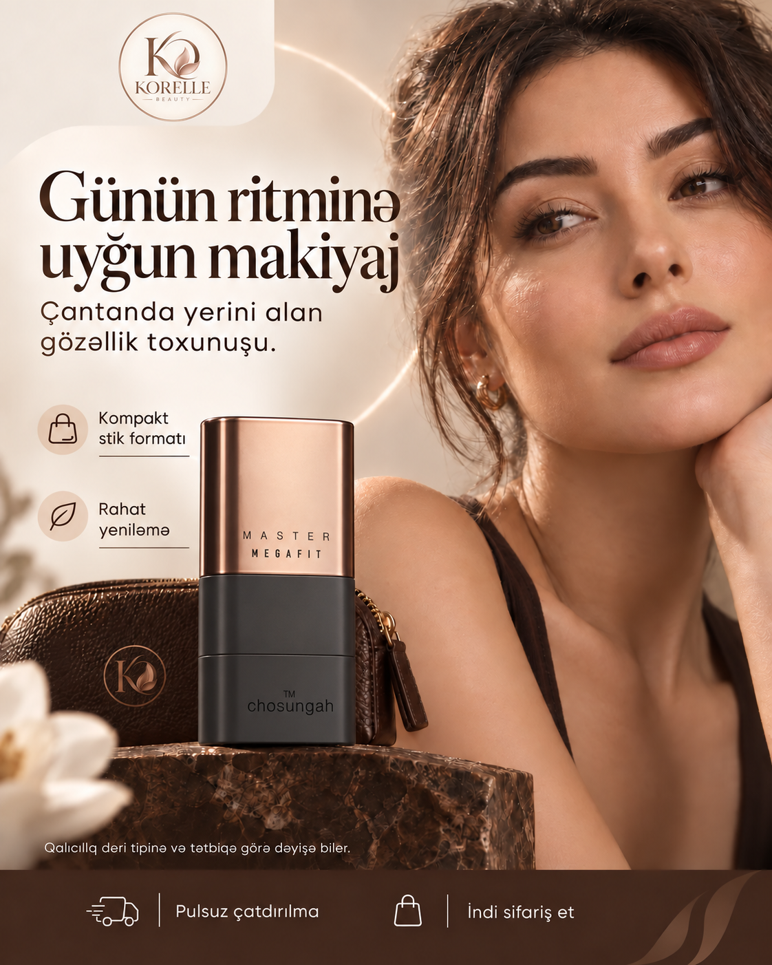 Korelle Fırçalı Stik Tonal Krem — Günün ritminə uyğun makiyaj